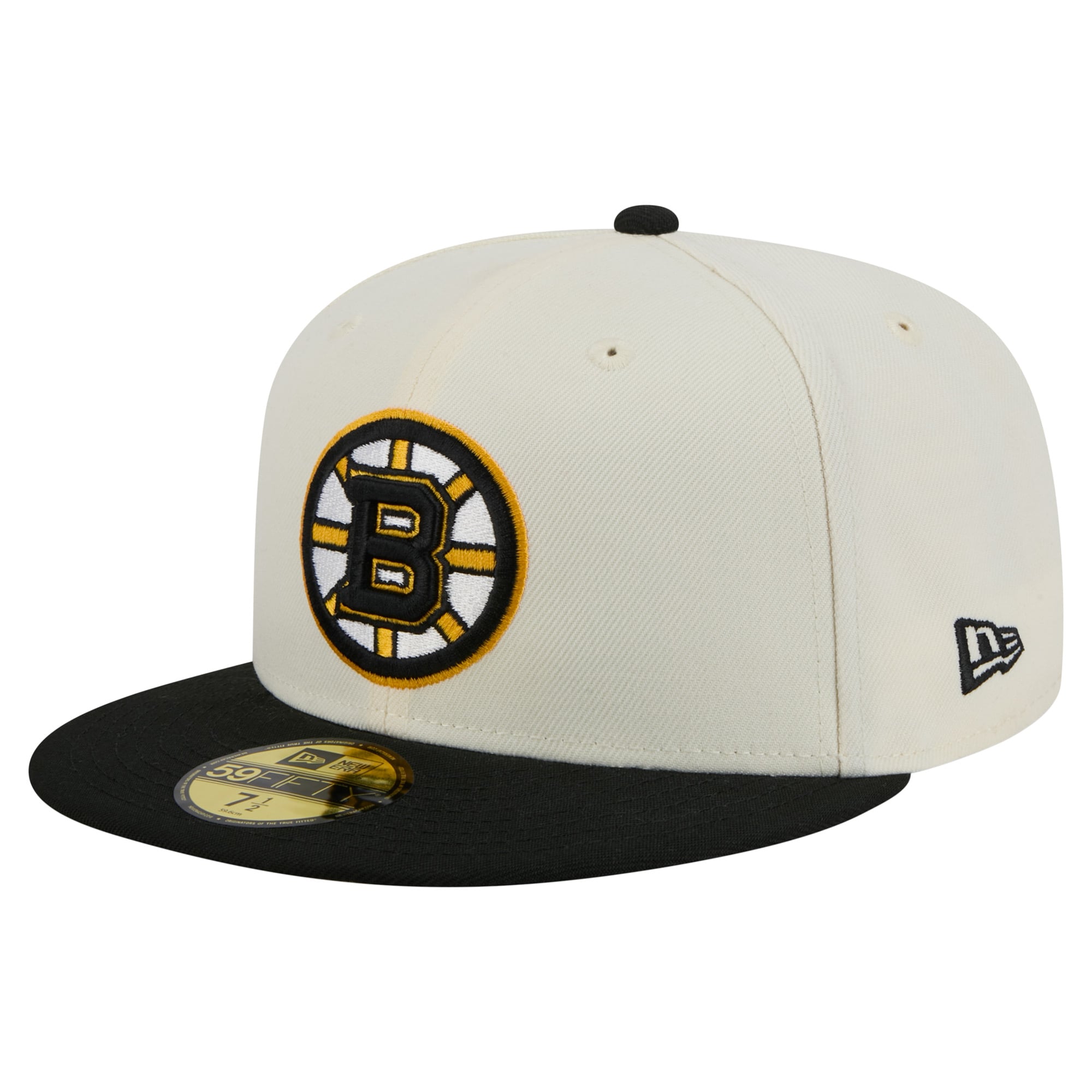 Casquette ajustée bicolore chromée 59FIFTY des Bruins de Boston New Era pour homme
